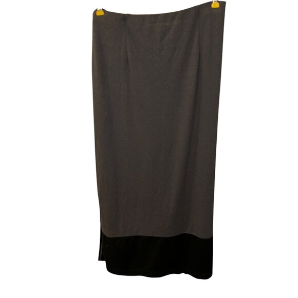 diane von furstenberg DVF vintage 90s two tone gray black hem maxi skirt large - Picture 1 of 7
